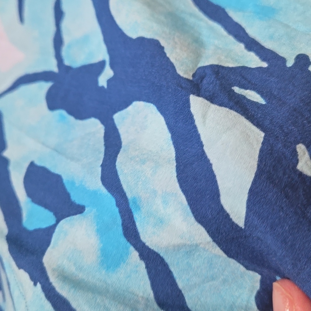 Lilly Pulitzer Stylish Lindamarie Caftan Sparkling Blue "Get Inky" Cover-Up - Picture 2 of 13